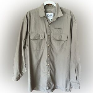 Explorawear Outdoor Safari, Fishing, Hiking Shirt. Tan Mesh And Pockets Mens M